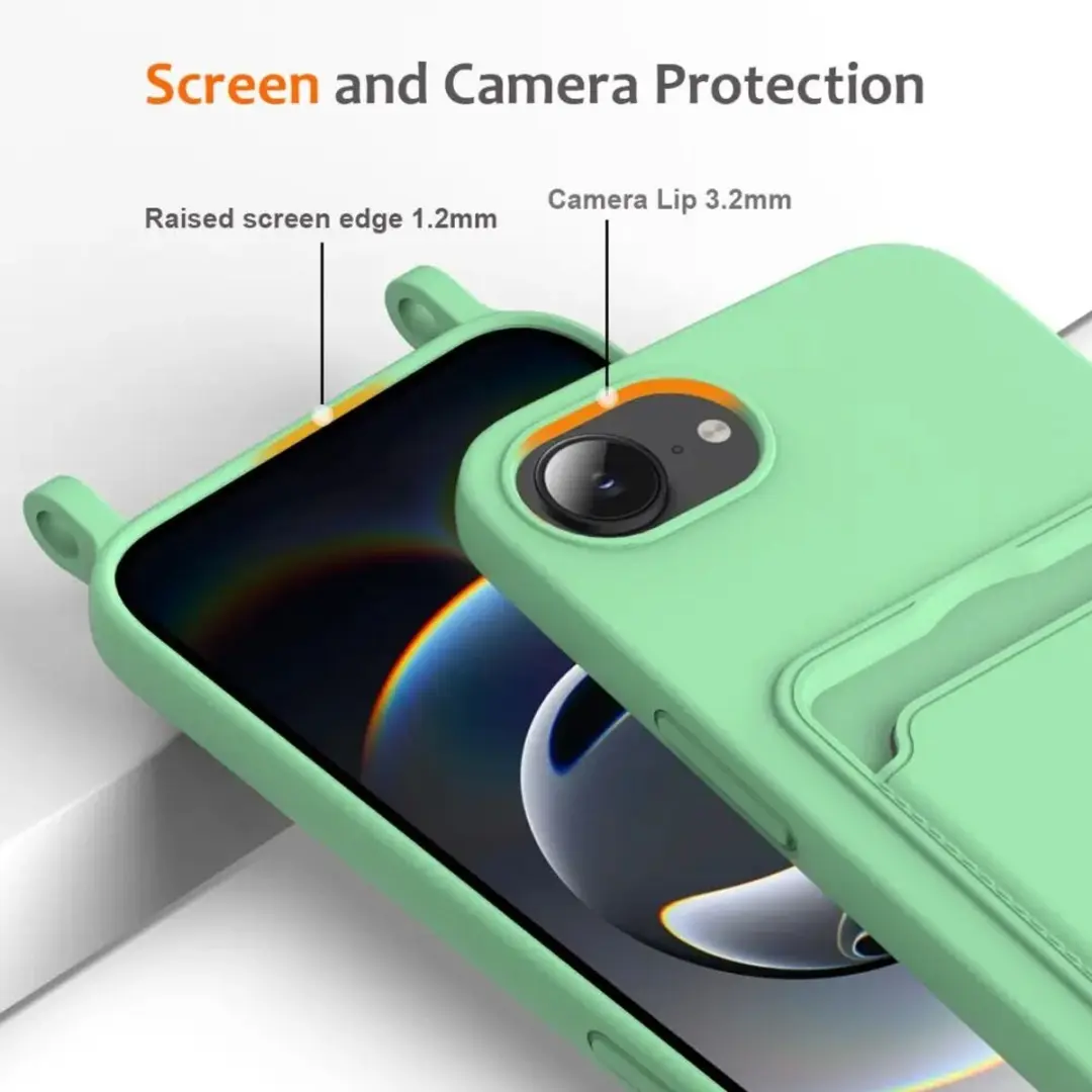 Selected by GSMpunt.nl iPhone Hoesje Groen - Met Koord & Pasjeshouder - afbeelding 6 van 6