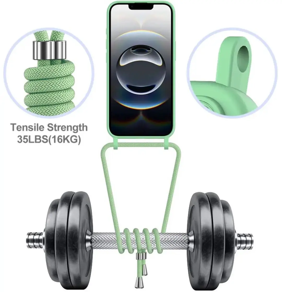 Selected by GSMpunt.nl iPhone Hoesje Groen - Met Koord & Pasjeshouder