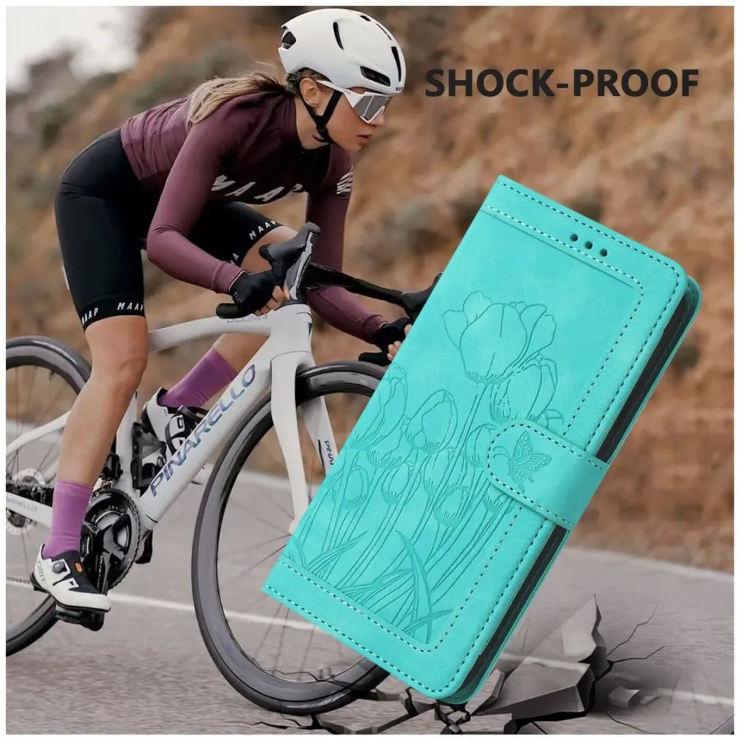 Selected Hoesje Samsung Galaxy A56 Tulpen Book Case - Groen