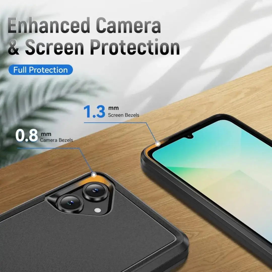 Selected Back Cover Samsung Galaxy A06 Rugged Hoesje - Zwart