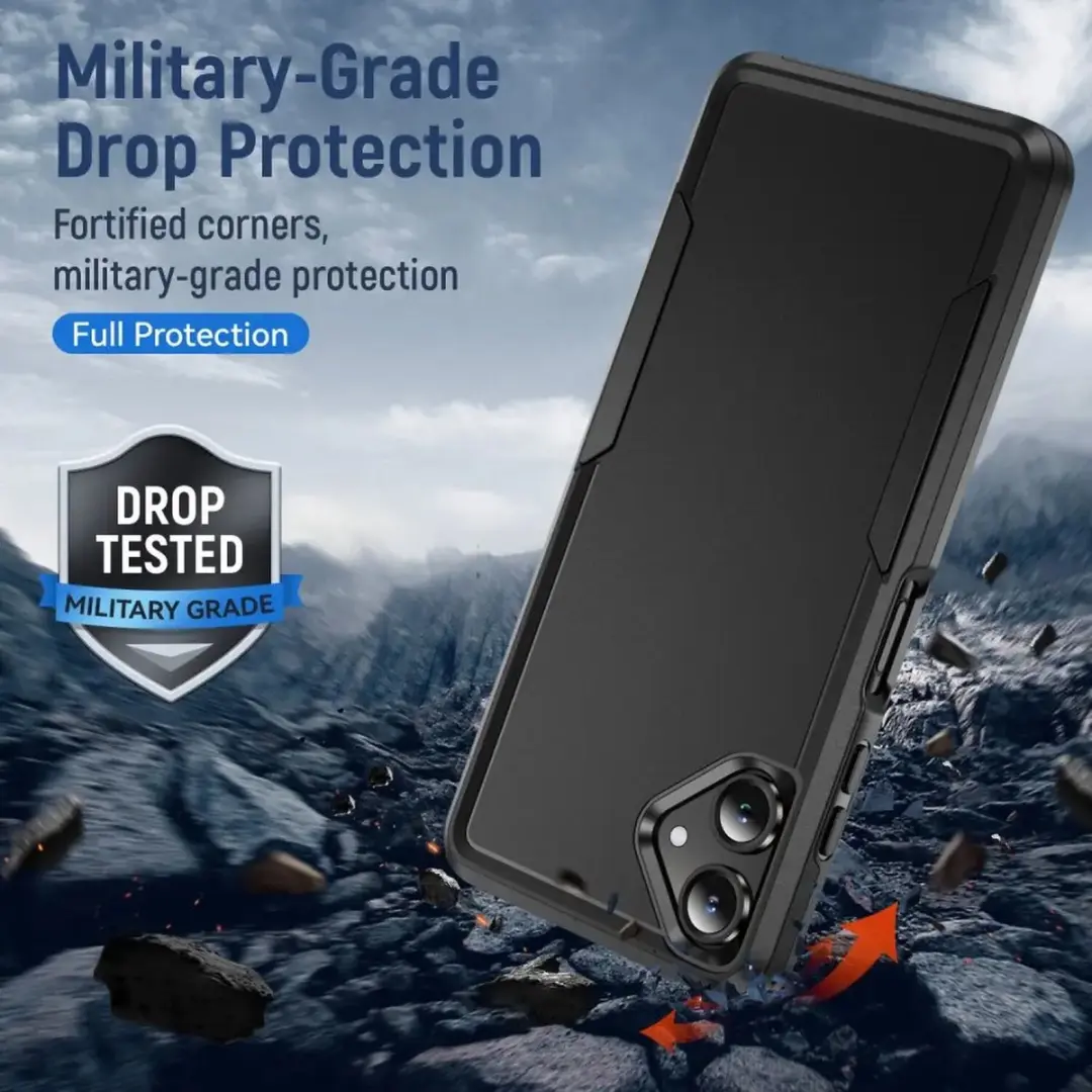 Selected Back Cover Samsung Galaxy A06 Rugged Hoesje - Zwart
