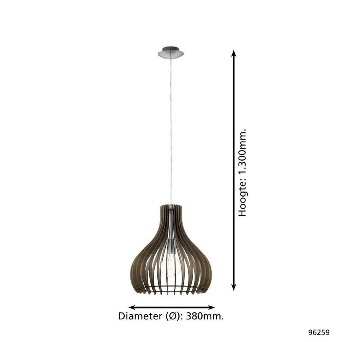 Eglo Tindori Hanglamp - Ø38cm - Nikkel-Mat - afbeelding 6 van 6