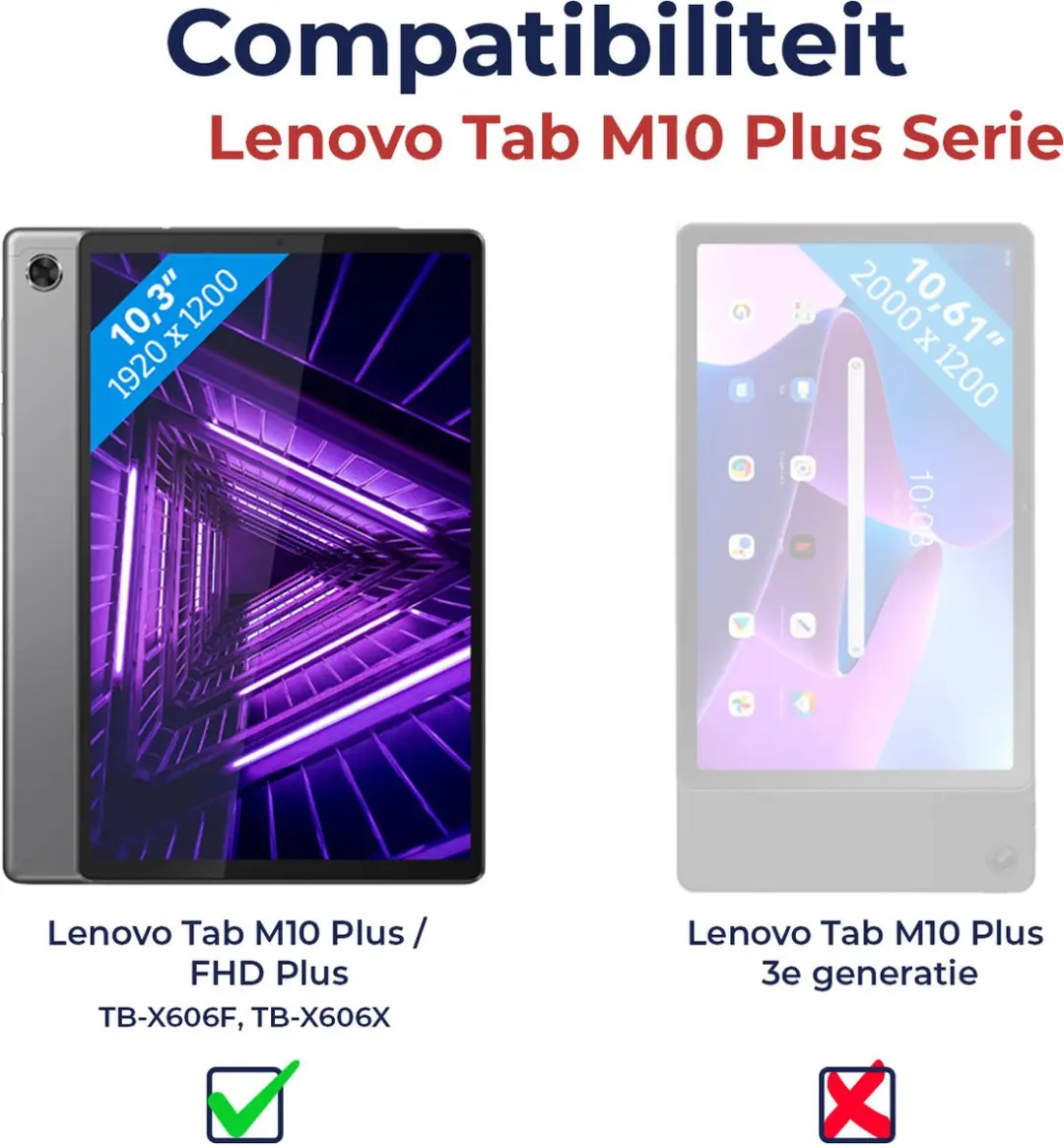 Selected Kinder Tablethoes Lenovo Tab M10 Plus Roze - 10.1" - met Handvat