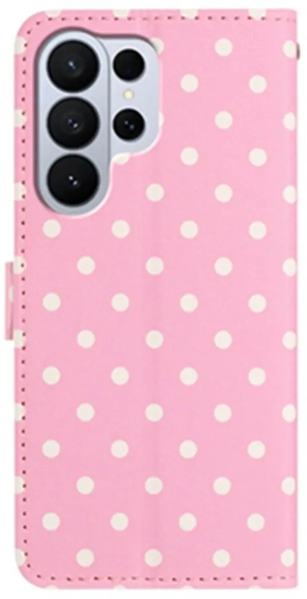 Selected Hoesje Samsung Galaxy S26 Ultra Polka Dot Wallet Book Case - Roze