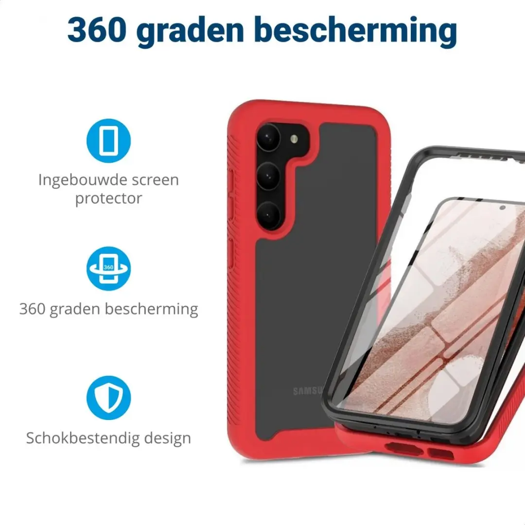 Selected Hoesje Samsung Galaxy S23 - Full Protect Rood