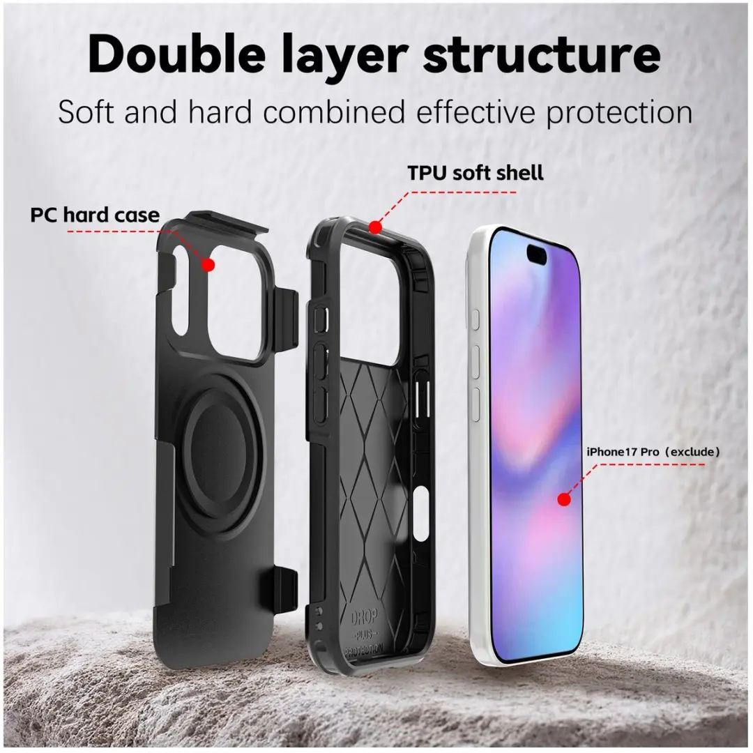 Selected by GSMpunt Apple iPhone 17 Pro MagSafe Hoesje - Dual-Layer Zwart