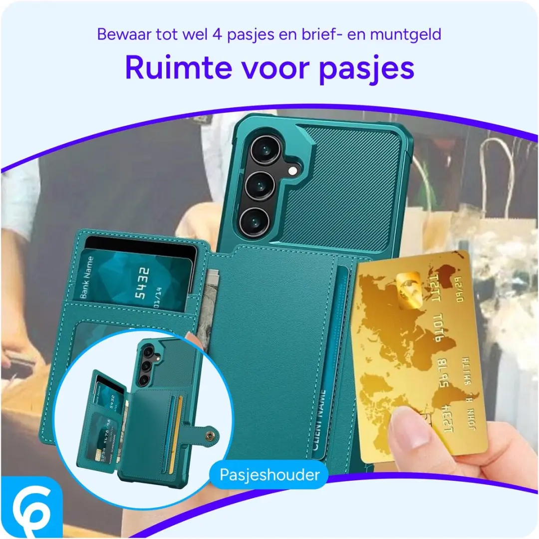 Selected Portemonnee Hoesje Samsung Galaxy A55 - Groen - 4 Pasjes