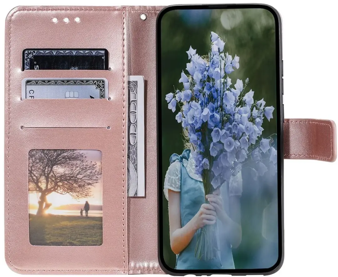Selected Mandala Book Case Samsung Galaxy A36 - Hoesje Roze Goud - 3 Pasjes