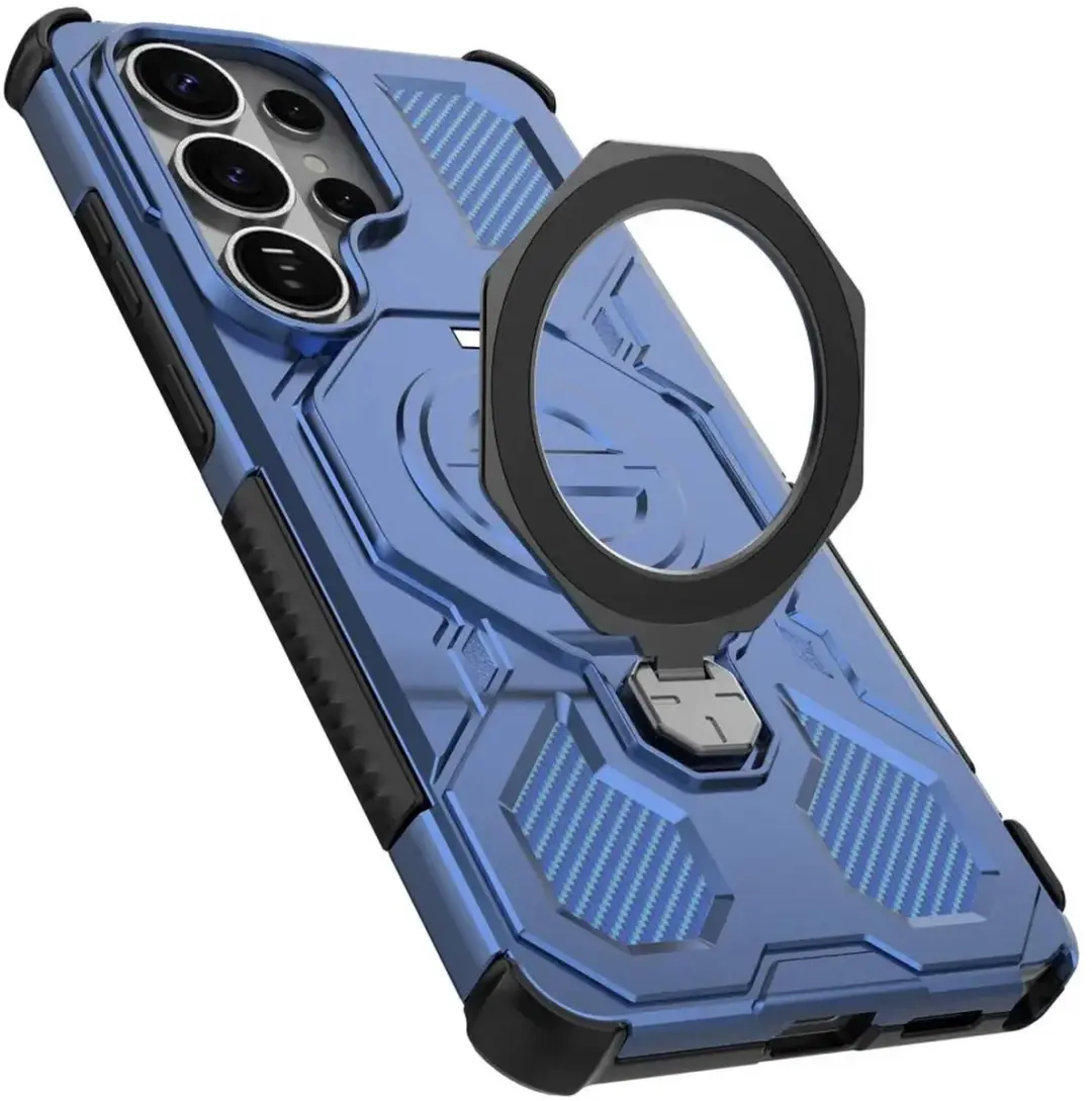 Selected Hoesje Samsung Galaxy S26 Ultra MagSafe Blauw - 360° Draaibare Stand