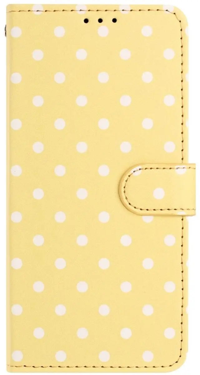 Selected Hoesje Samsung Galaxy A16 Polka Dot Wallet - Geel