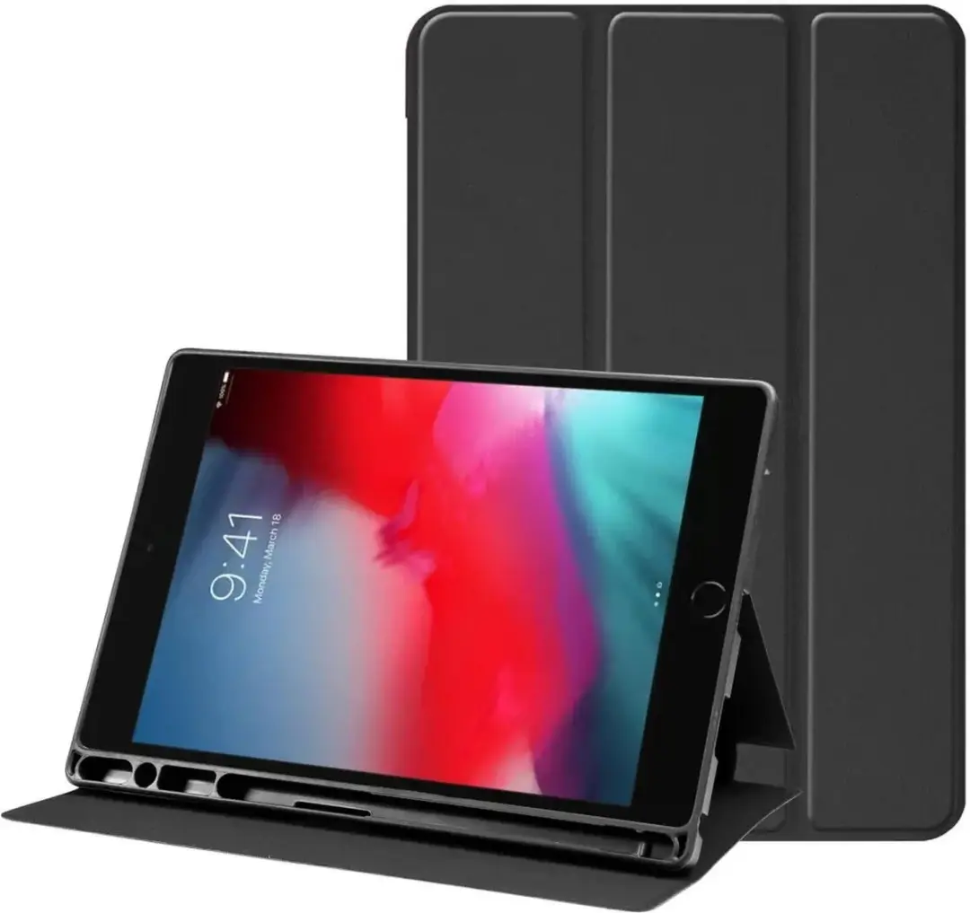 Selected Tablet Hoes Apple iPad Mini 1-5 - Luxe Tri-Fold Book Case - Zwart