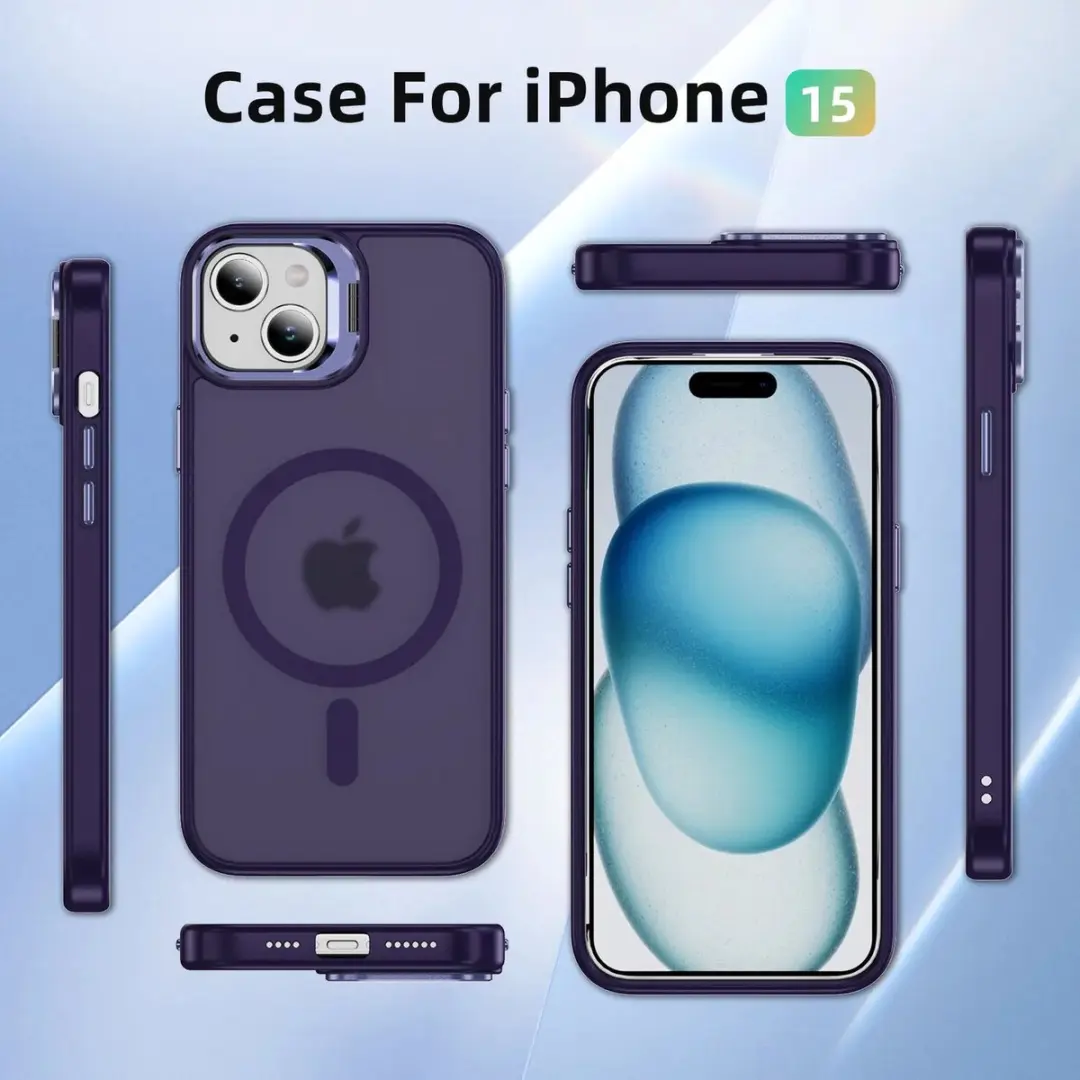 Selected Hoesje iPhone 15 MagSafe Paars - Camera Kickstand - afbeelding 6 van 6