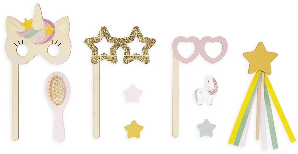 Janod Unicorn Houten Kaptafel - 10 Accessoires - Voor 3+