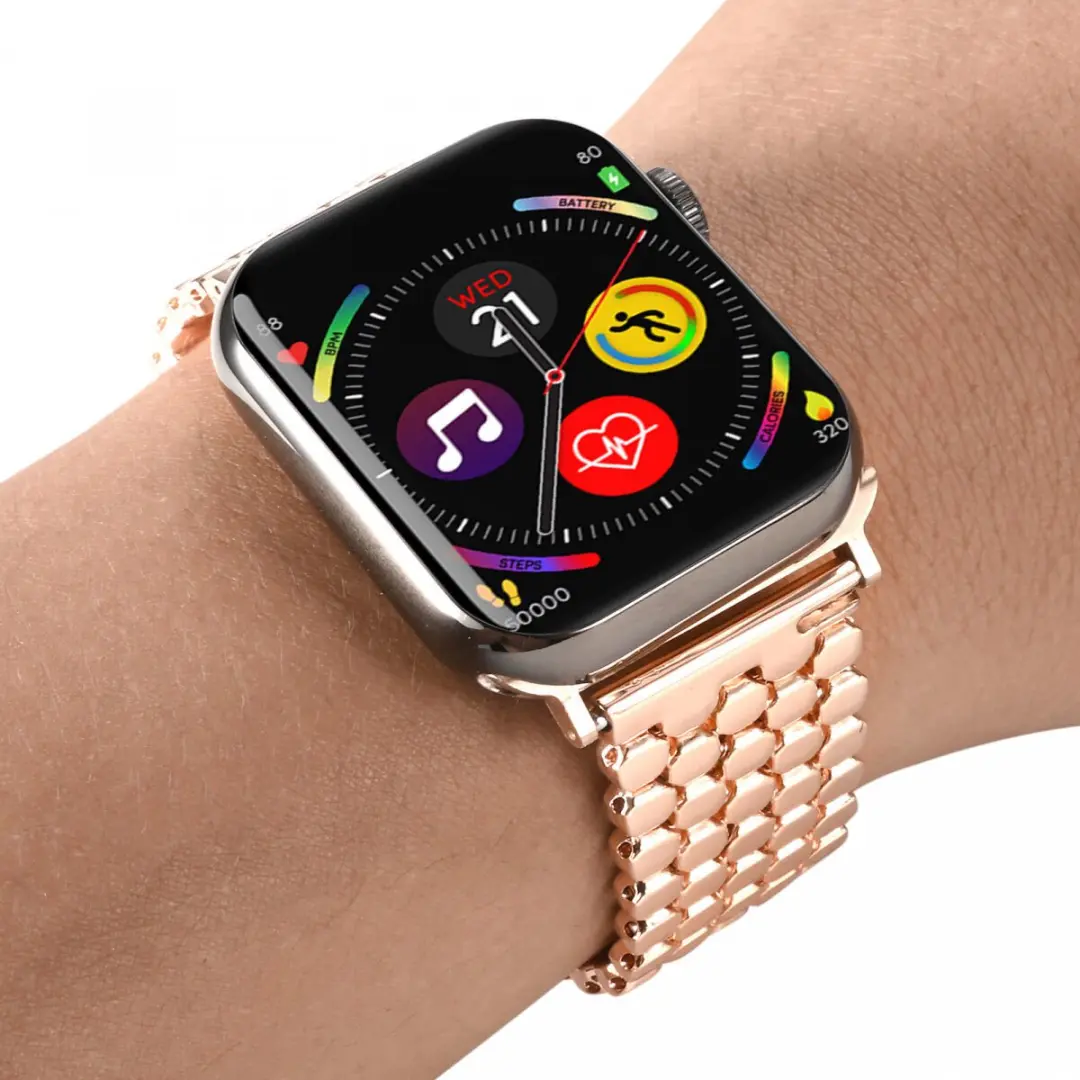 Selected Honingraat RVS Bandje Apple Watch - Roze Goud - 40/41/42mm