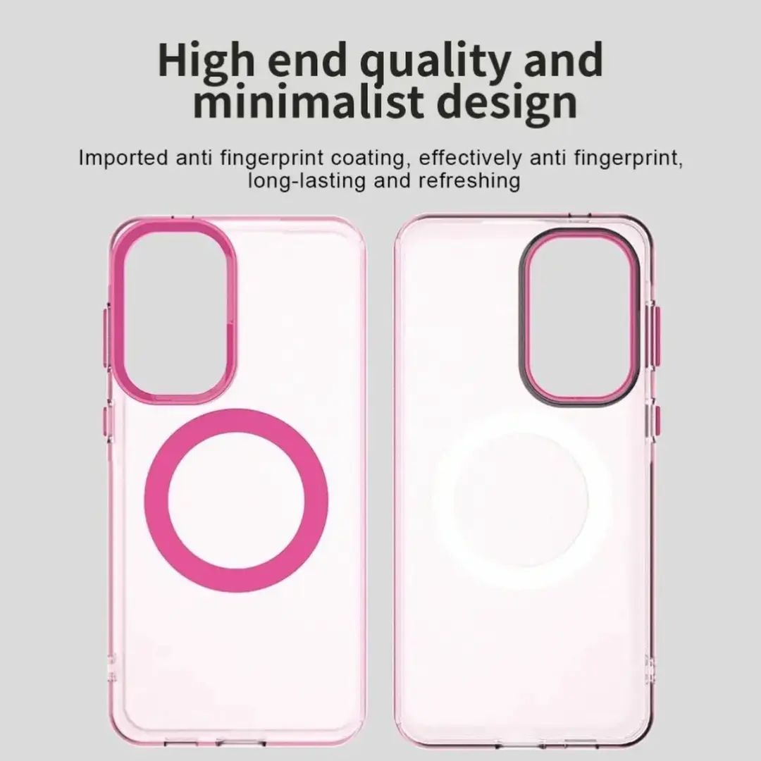 Samsung Galaxy A57 MagSafe Hoesje - Roze & Transparant