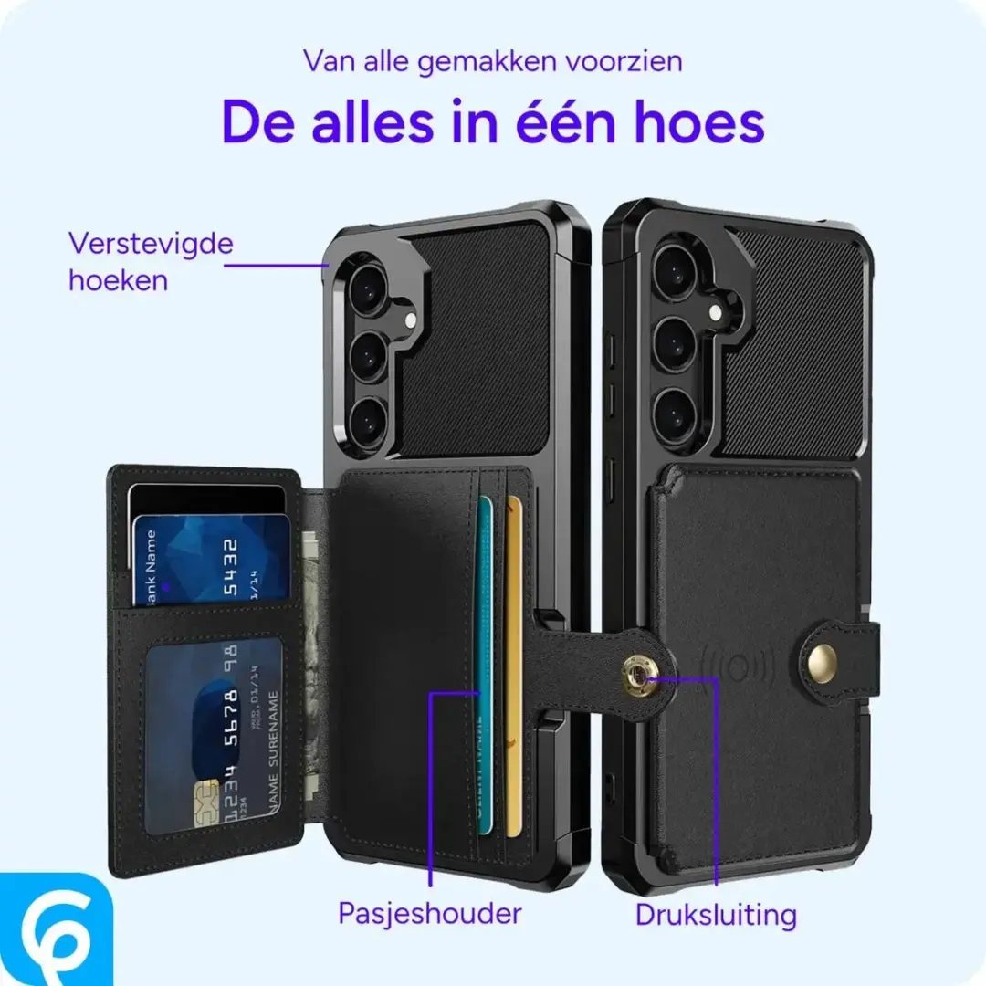 Selected Portemonnee Hoesje Samsung Galaxy S25 - 4 Pasjes - Zwart