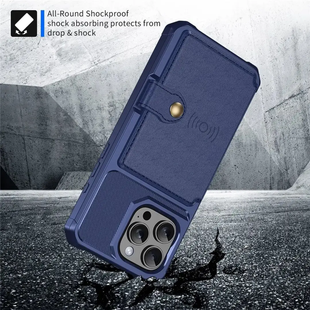 Selected Portemonnee Hoesje iPhone 16 Pro Max - 4 Pasjes - Blauw