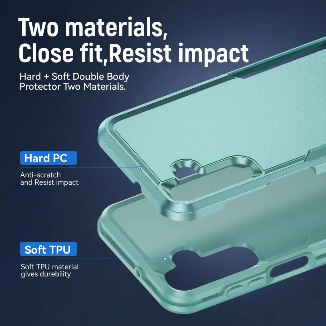 Selected Back Cover Rugged Hoesje Samsung Galaxy A15 - Groen - afbeelding 6 van 6