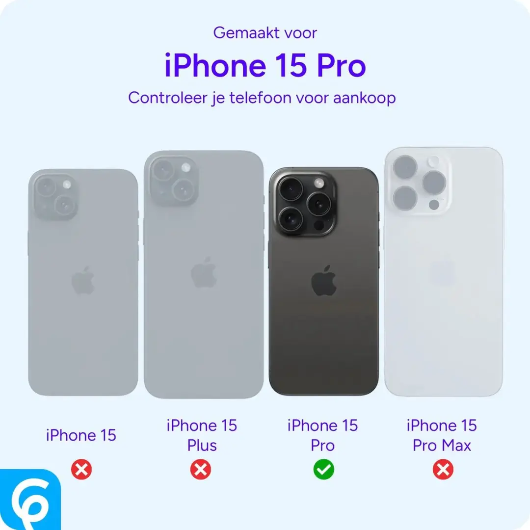 Selected by GSMpunt Apple iPhone 15 Pro Hoesje - Transparant Blauw