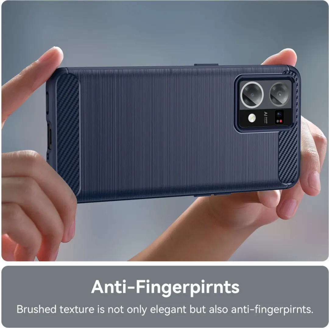 Selected Geborsteld TPU Hoesje Oppo Reno 7 - Blauw - afbeelding 6 van 6