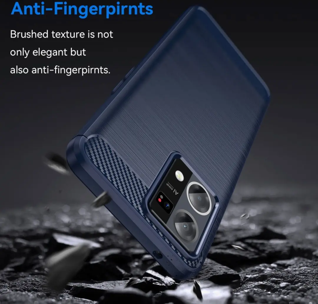Selected Geborsteld TPU Hoesje Oppo Reno 7 - Blauw