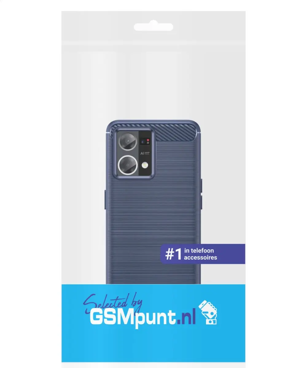 Selected Geborsteld TPU Hoesje Oppo Reno 7 - Blauw