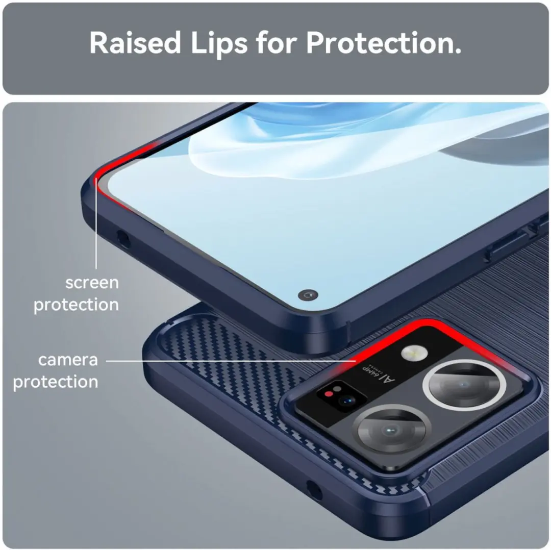 Selected Geborsteld TPU Hoesje Oppo Reno 7 - Blauw