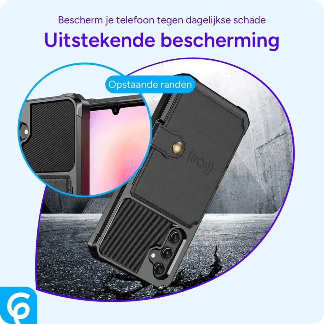 Selected Portemonnee Hoesje Samsung Galaxy A25 - 4 Pasjes - Zwart