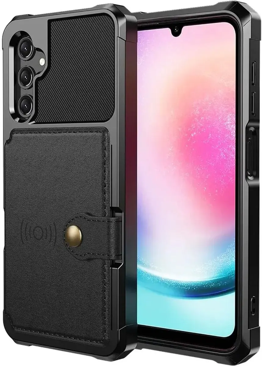 Selected Portemonnee Hoesje Samsung Galaxy A25 - 4 Pasjes - Zwart