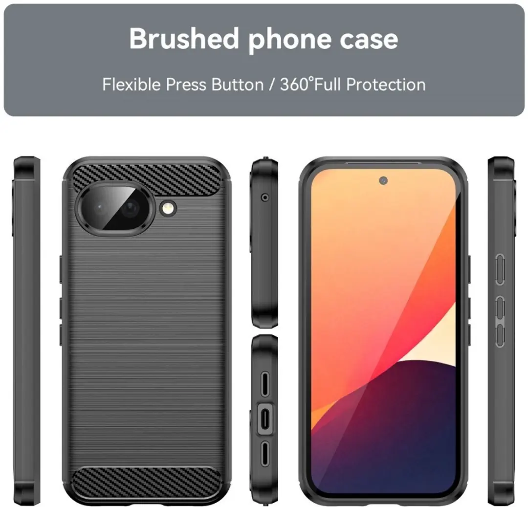 Selected Geborsteld TPU Hoesje Google Pixel 10a - Zwart
