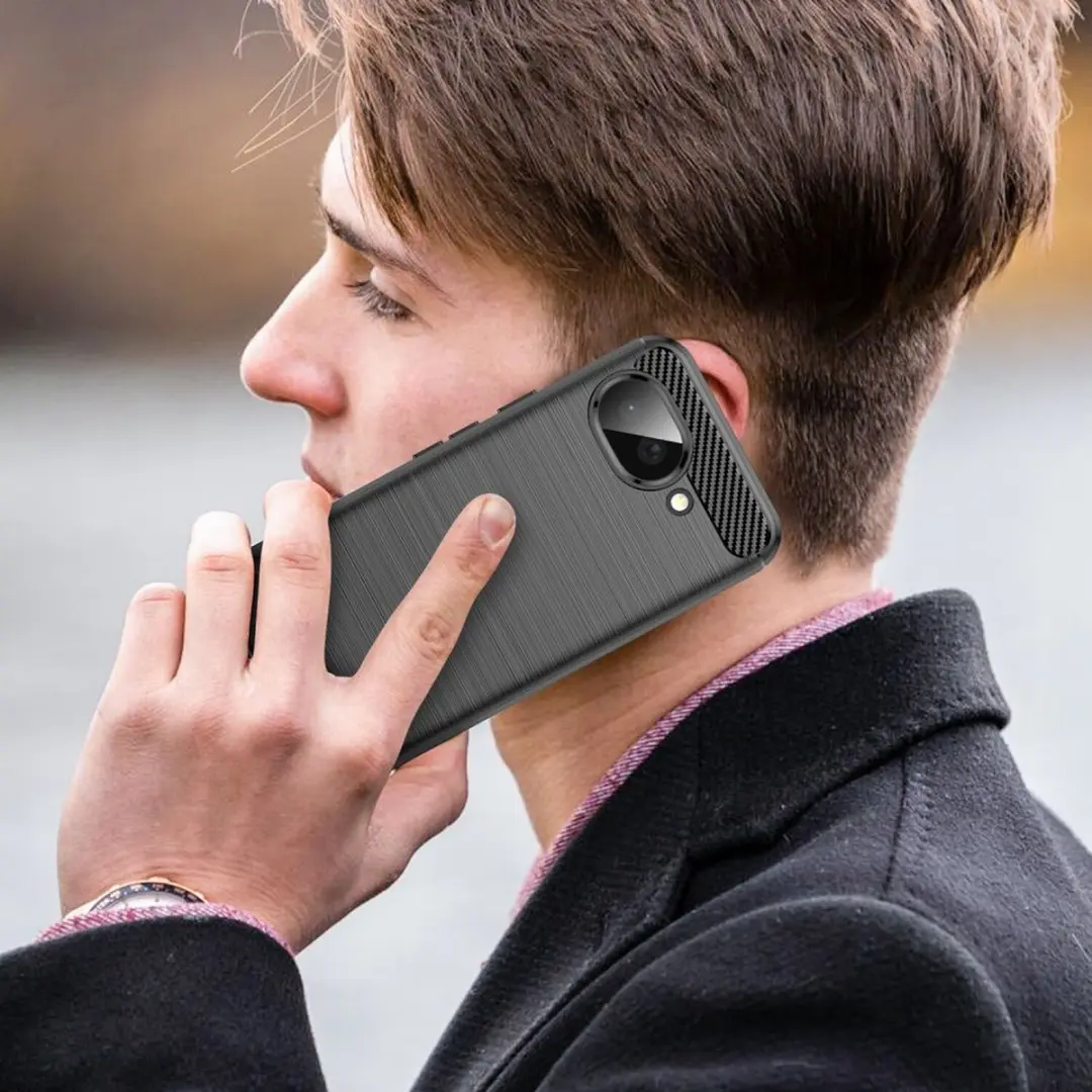 Selected Geborsteld TPU Hoesje Google Pixel 10a - Zwart