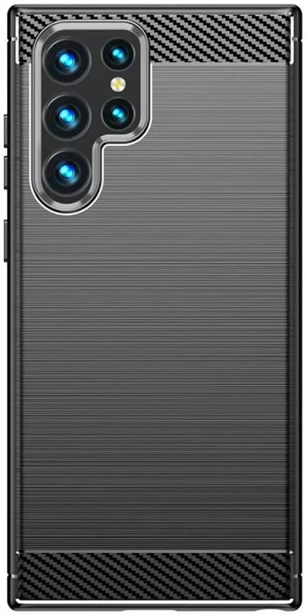 Selected Geborsteld TPU Hoesje Samsung Galaxy S23 Ultra - Zwart