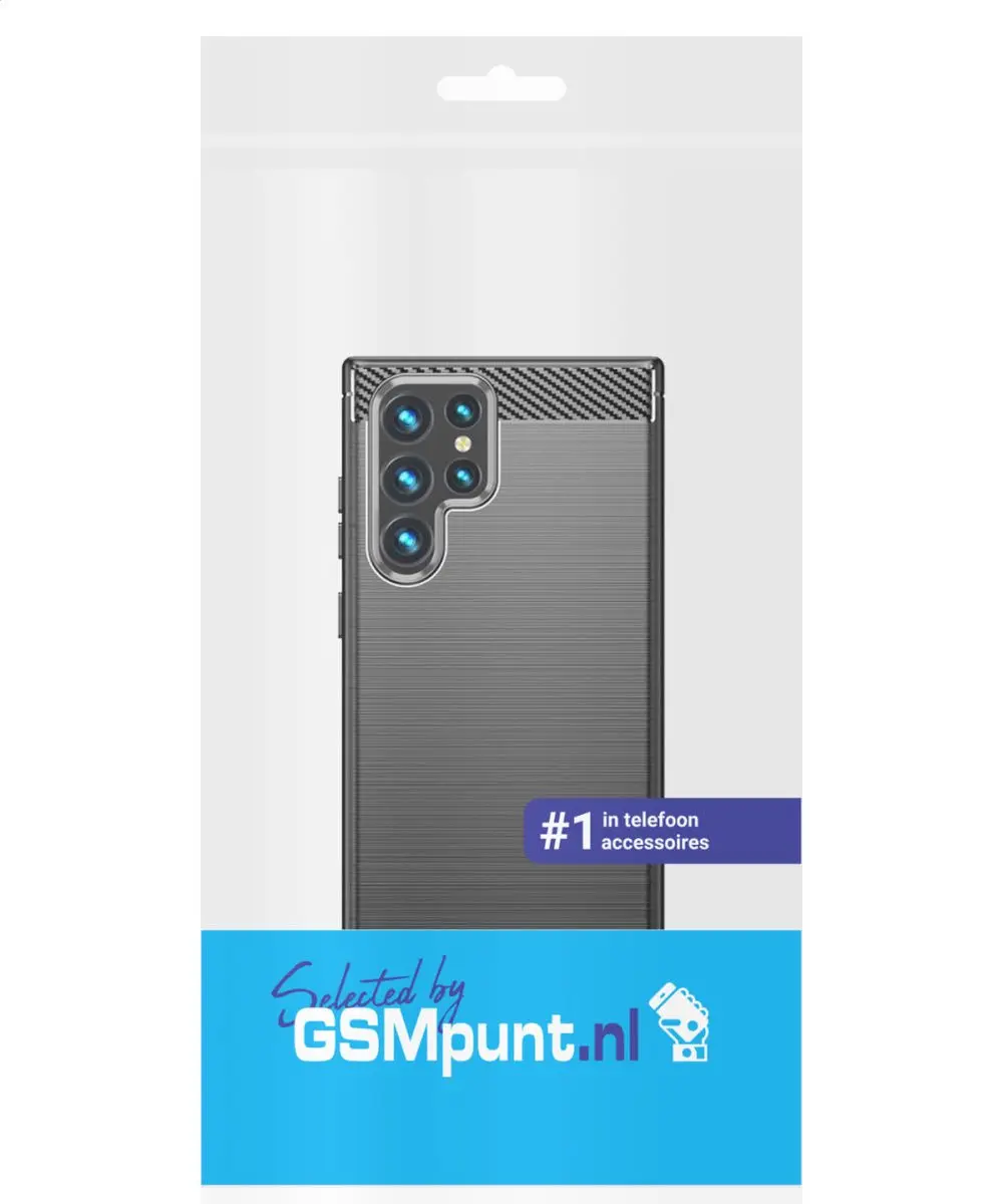 Selected Geborsteld TPU Hoesje Samsung Galaxy S23 Ultra - Zwart