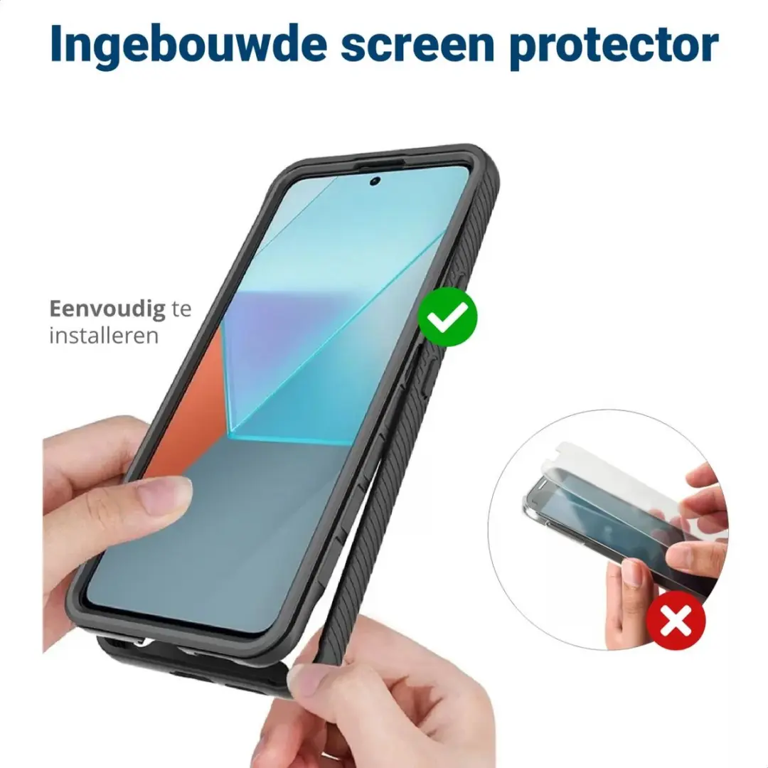 Selected by GSMpunt Xiaomi Redmi Note 13 Pro/Poco X6 Hoesje - Full Protect - Zwart