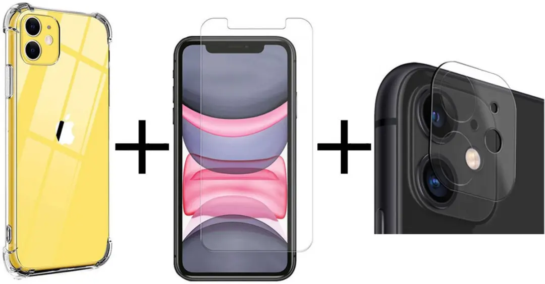 Selected iPhone 11 3-in-1 Schokbestendig Hoesje - Transparant