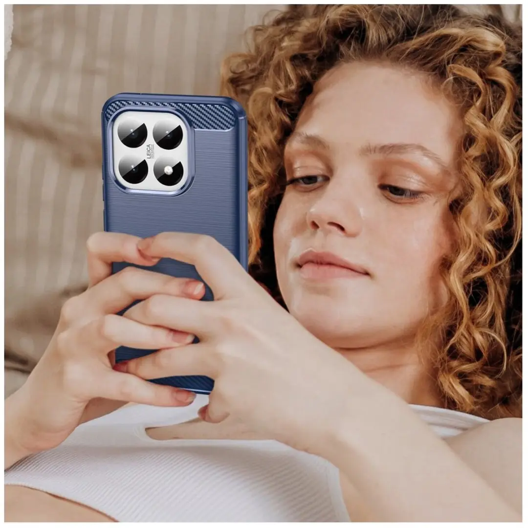 Selected Geborsteld TPU Hoesje Xiaomi 15T - Blauw