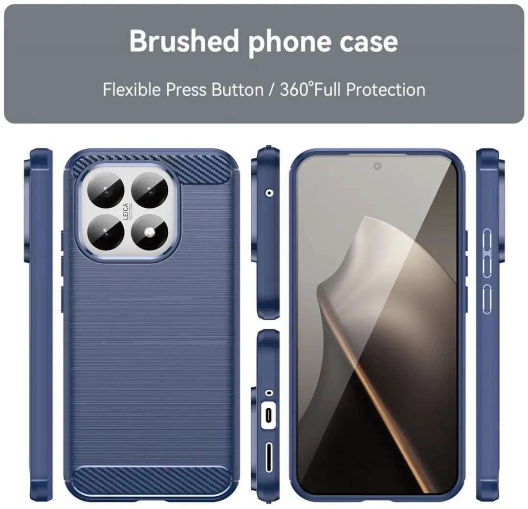 Selected Geborsteld TPU Hoesje Xiaomi 15T - Blauw