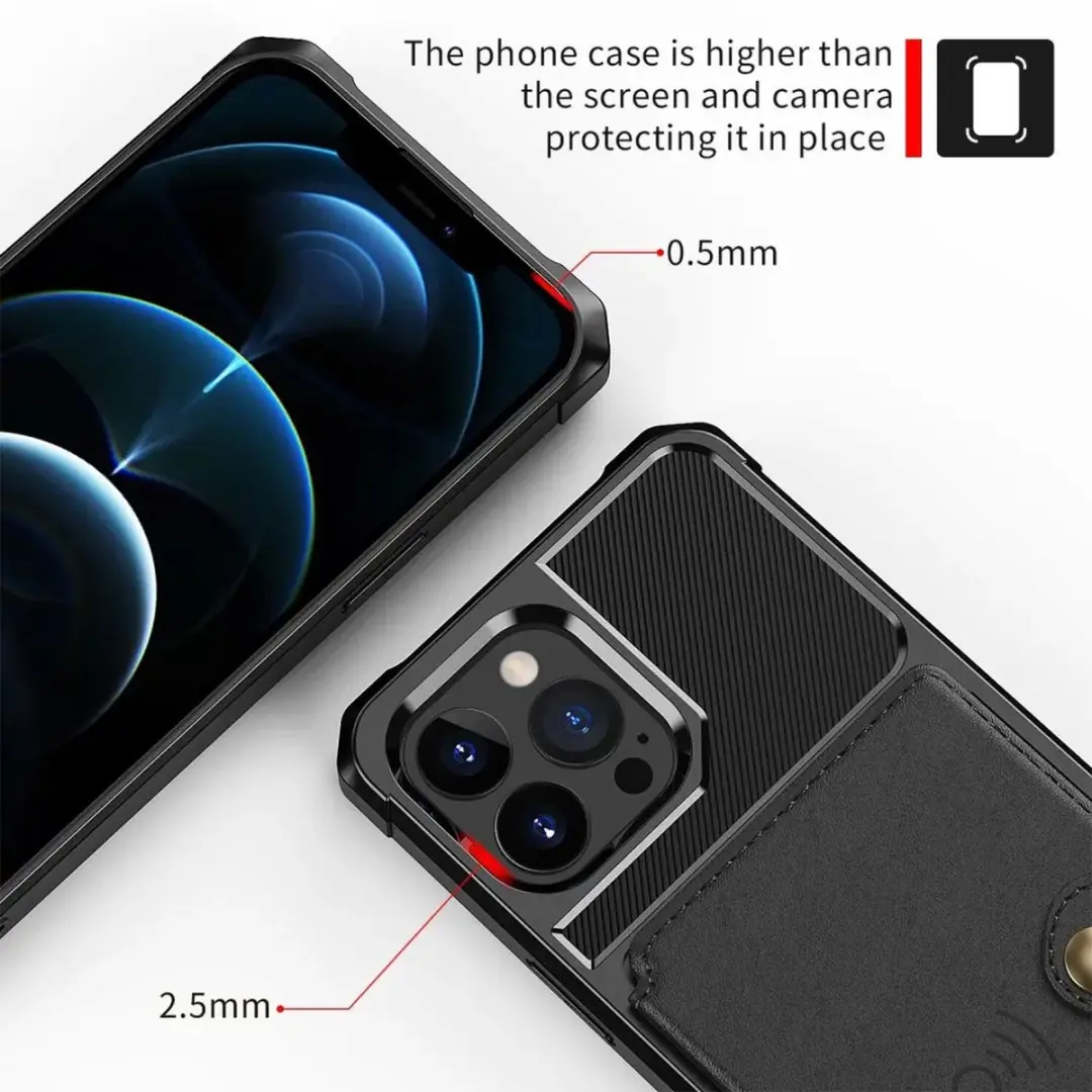 Selected Portemonnee Hoesje iPhone 13 Pro - 4 Pasjes - Zwart - afbeelding 6 van 6