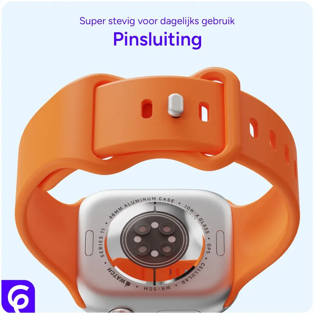 Selected SBG Siliconen Horlogebandje Apple Watch - 42/44/45/46/49mm - Oranje