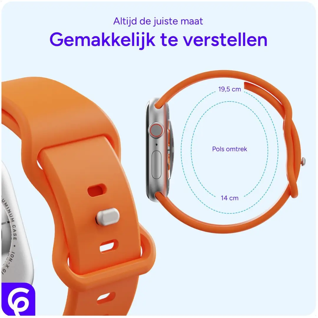 Selected SBG Siliconen Horlogebandje Apple Watch - 42/44/45/46/49mm - Oranje