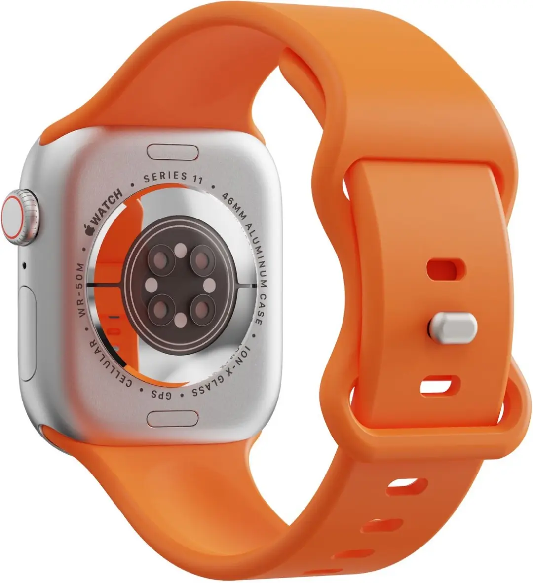 Selected SBG Siliconen Horlogebandje Apple Watch - 42/44/45/46/49mm - Oranje - afbeelding 6 van 6