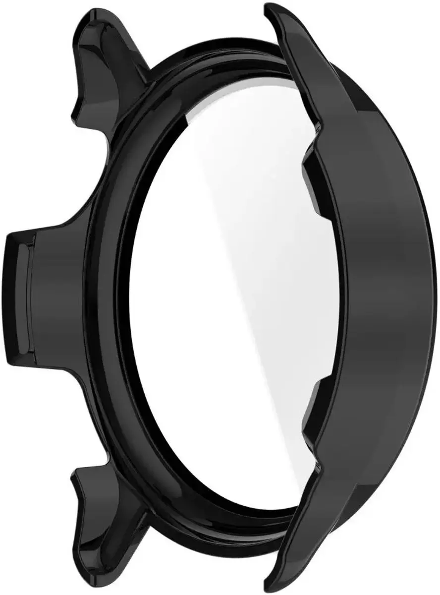 Selected Hoesje Garmin Vivoactive 6 - Ingebouwde Tempered Glass - Zwart