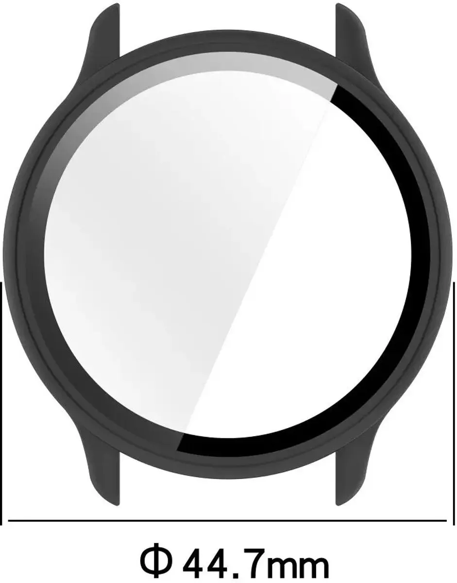 Selected Hoesje Garmin Vivoactive 6 - Ingebouwde Tempered Glass - Zwart