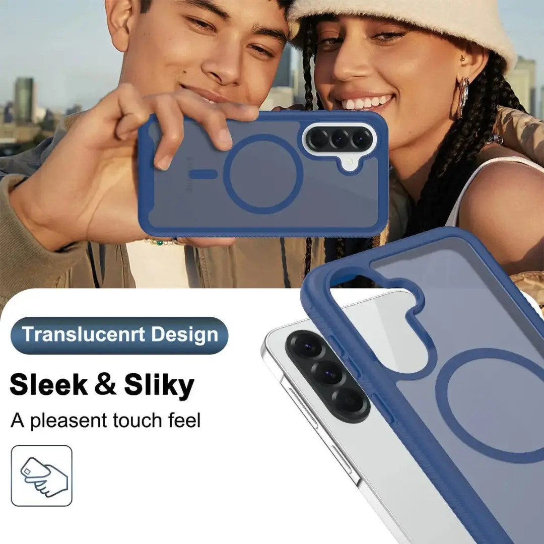 Selected Hoesje Samsung Galaxy A57 Matte Blauw - MagSafe