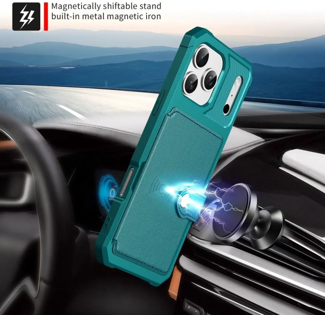 Selected Portemonnee Hoesje iPhone 17 Pro Groen - 4 Pasjes