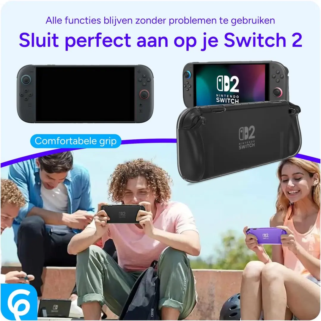 Selected Hoesje Nintendo Switch 2 - Transparant Zwart