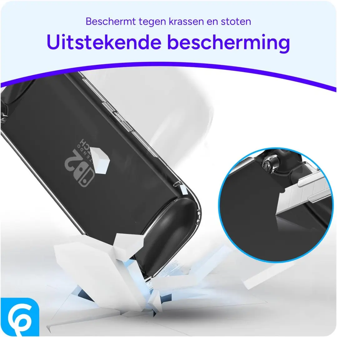 Selected Hoesje Nintendo Switch 2 - Transparant Zwart