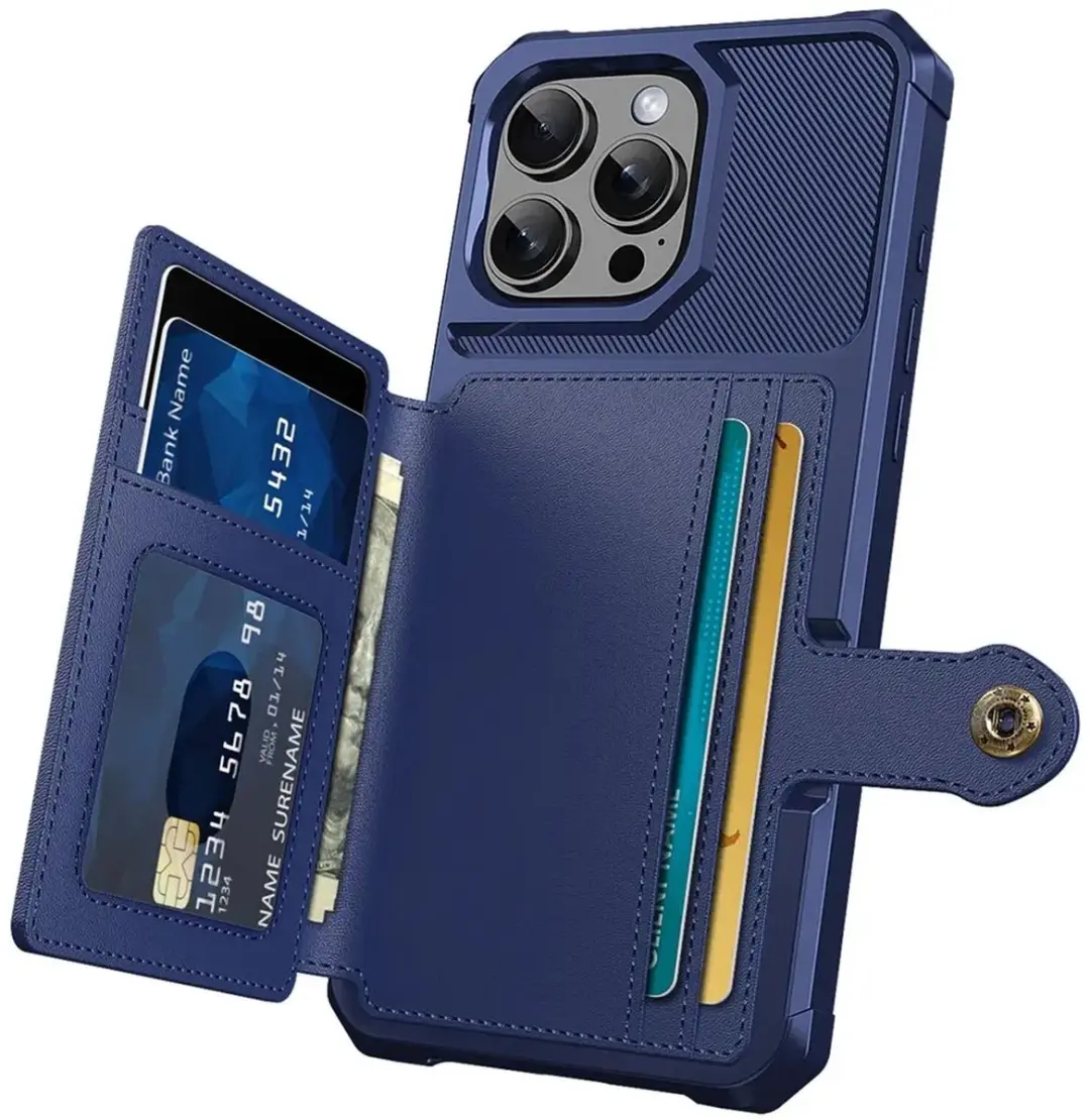 Selected Portemonnee Hoesje iPhone 16 Plus - 4 Pasjes - Blauw - afbeelding 6 van 6