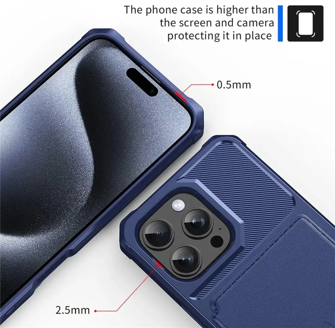 Selected Portemonnee Hoesje iPhone 16 Plus - 4 Pasjes - Blauw