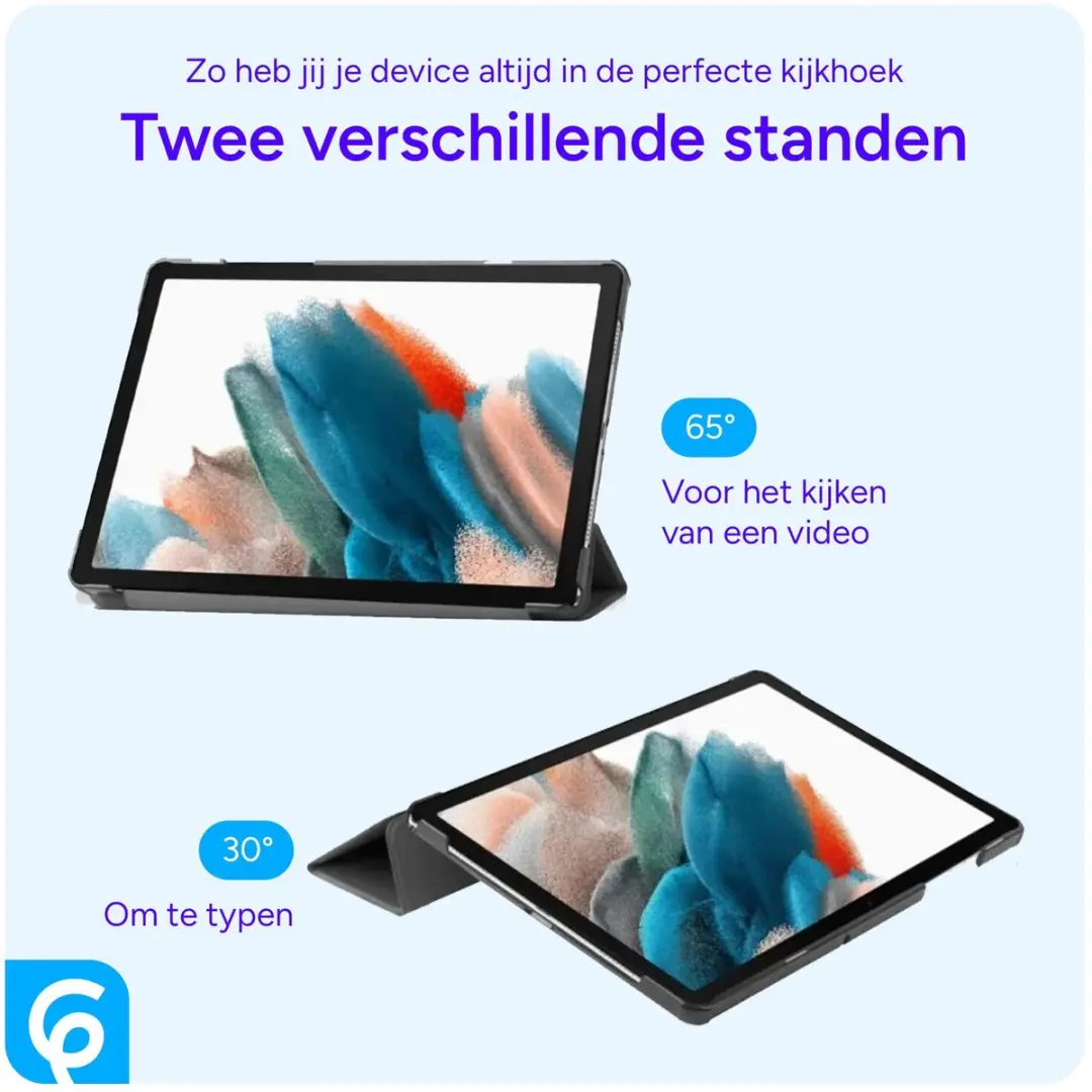 Samsung Galaxy Tab A8 2021 Tablethoes - Tri-Fold Kunstleder - Zwart